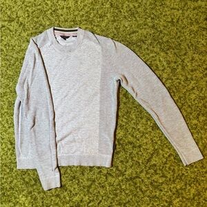 Ted Baker Men's Ribbed Heather Gray Lightweight Sweater Small Size 3